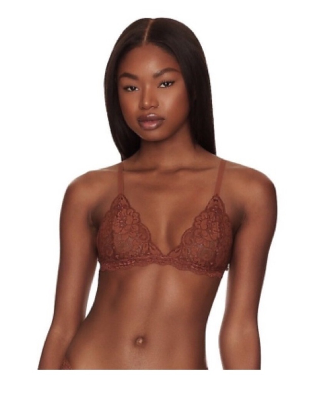 HAH x Free people Lace Chi bralittle chocolate boho festive bralette size XS NWT